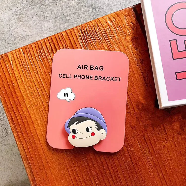 20pcs/lot Funny Cartoon Novelty 3D Silicone Phone stand holder Sticker for iPhone iPad Huawei cellphone accessories