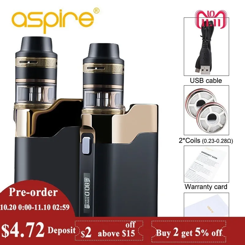 

Electronic Cigarette Aspire Cygnet Revvo Kit 80w 0.86inch OLED screen 2ml Capacity revvo mini tank vaporizador fit ARC mini coil