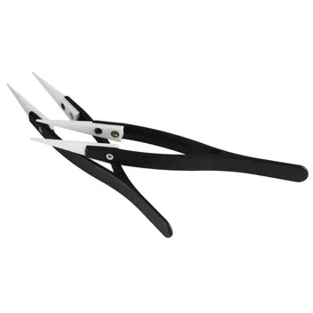

Anti-Static Ceramic Tweezers Electronic Cigarette Industrial Ceramic Tweezers with Insulated Pointed Straight Curved Tip