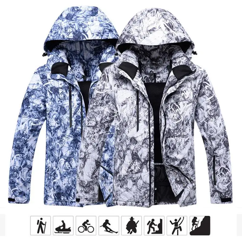 

Men Windproof Windbreaker Warm Ski Suit Single Board Double Board Waterproof Warm Outdoor Ski Clothes