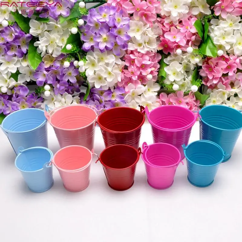 

1PCS Simple Small Iron Barrel Tinplate Mini Tub Decorative Kegs Anti-deform Bright Color Durable No Fading Home Decoration