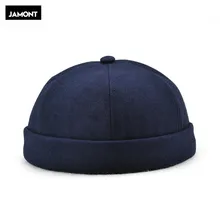 Fashion Fisherman Beanie Men Women Miki Hat Solid Cotton Hat Autumn Spring Winter Turn Up Retro Sailorcap Brimless Gray Black