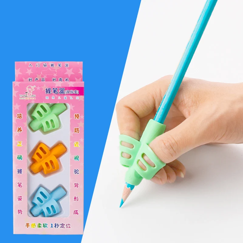 3 шт./компл. Милая ручка захвата креативные две пальцевое перо ручки для детей инструмент для письма корректирующие инструменты школьные