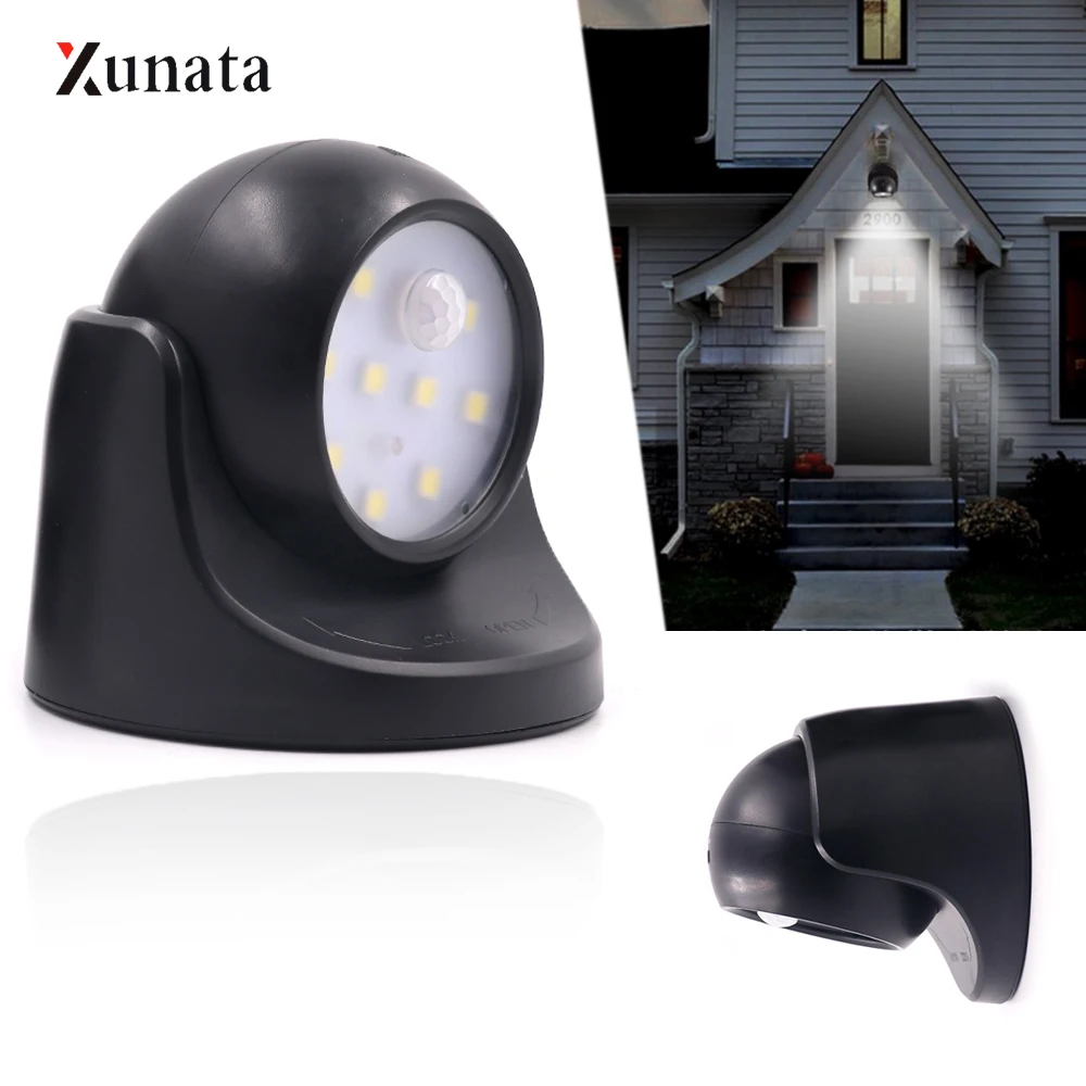 

XUNATA 9 LEDs 360 Degree Rotation Motion Light Sensor Night Light Wall Night Light For Closet Garages Hallway Security Lamp