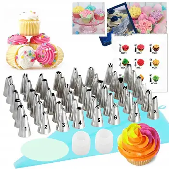 

90pcs/set Cake Decorating Supplies Turntable Piping Tip Nozzle Pastry Bag Set DIY Cake Baking Kitchen Tool