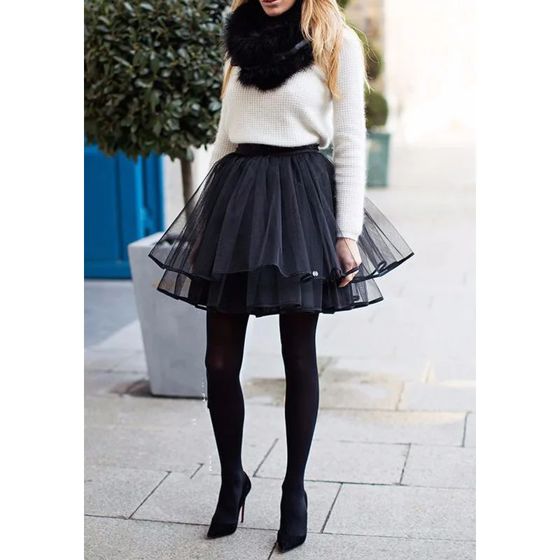 

Ladies Girls Women Tutu Skirts Mini Ballet Princess Fancy Blake Solid Skirt Party Skirt