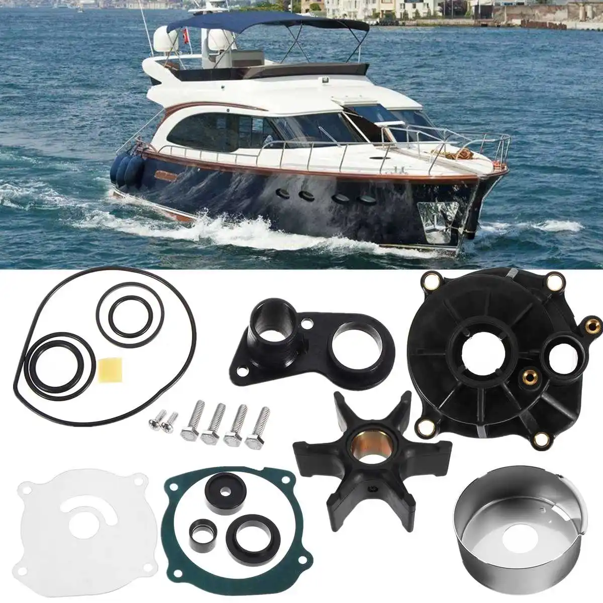 

Marine Boat Water Pump Impeller Repair Kit For Johnson Evinrude 85-300HP 5001594 6 Blades Boat Parts & Accessories Rubber+Metal