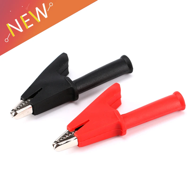 Alligator clips test probes multimeter pen 2PCS battery test clip 55MM HV alligator clip for banana plug 4mm multimeter pen cable probes crocodile battery car auto