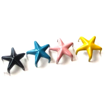 

20Pcs Silver Star Studs Spikes Metal Rivet Candy color Leathercraft DIY Spots Rock Punk Shoes Decoration