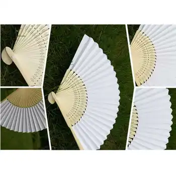 

30 PCS folding Paper hand fan custom halloween ladies baby shower wedding favors gift birthday party decoration(white)