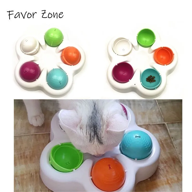 

Funny Pet Toys Intellectual Food Turntable Disk Automatic Rotation Colorful Toys For Cats Crazy Play Interactive Pet Toy Cat Toy