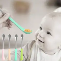Изогнутая ложка инновационные небольшой предмет нержавеющая сталь посуда мягкие и жесткие двойного назначения ложка для матери и ребенка