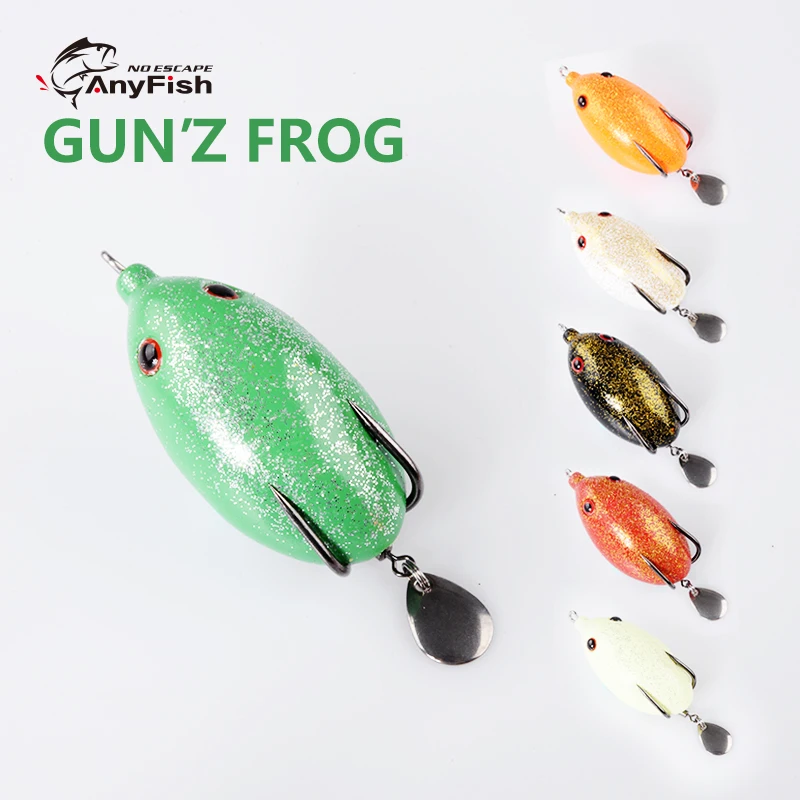 Рыболовная приманка ANYFISH GUN'Z FROG 5 см 12 7 г двойные крючки вращающаяся с блестками