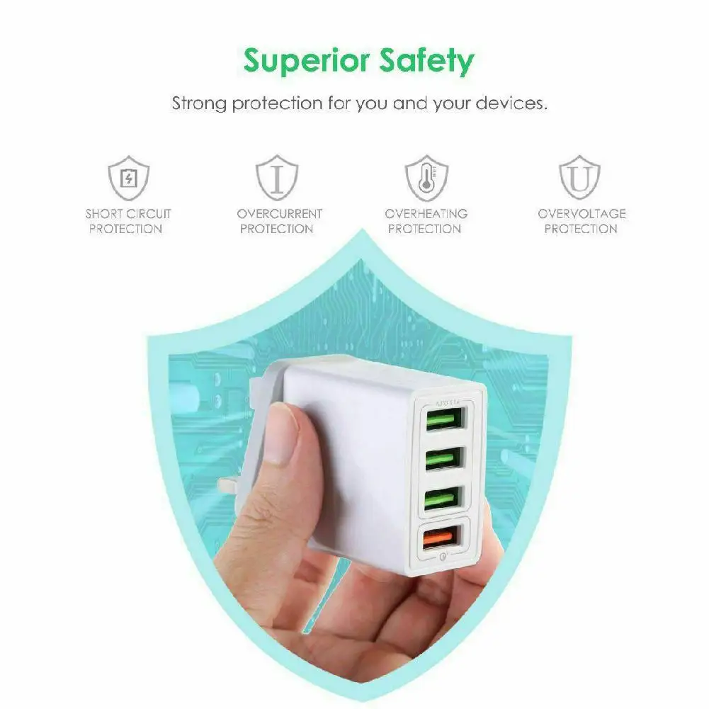 EastVita 4 Мульти Порты и разъёмы Кабель для быстрой зарядки QC 3 0 usb хаб стены Зарядное