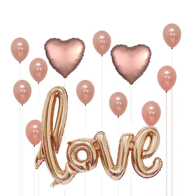 Vacclo Rose Gold Heart Balloon Foil Champagne Star Balloons Wedding Party Decor Latex Ballon for Birthday Party Decorations Vacclo Rose Gold Heart Balloon Foil Champagne Star Balloons Wedding Party Decor Latex Ballon for Birthday Party Decorations