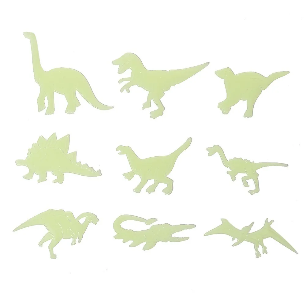 

9Pcs/set 3D Girls Boys Gifts Toy Size 9cm Luminous In The Dark Dinosaur Patch Plastic Puzzle Educational Toy Board Game For Kids