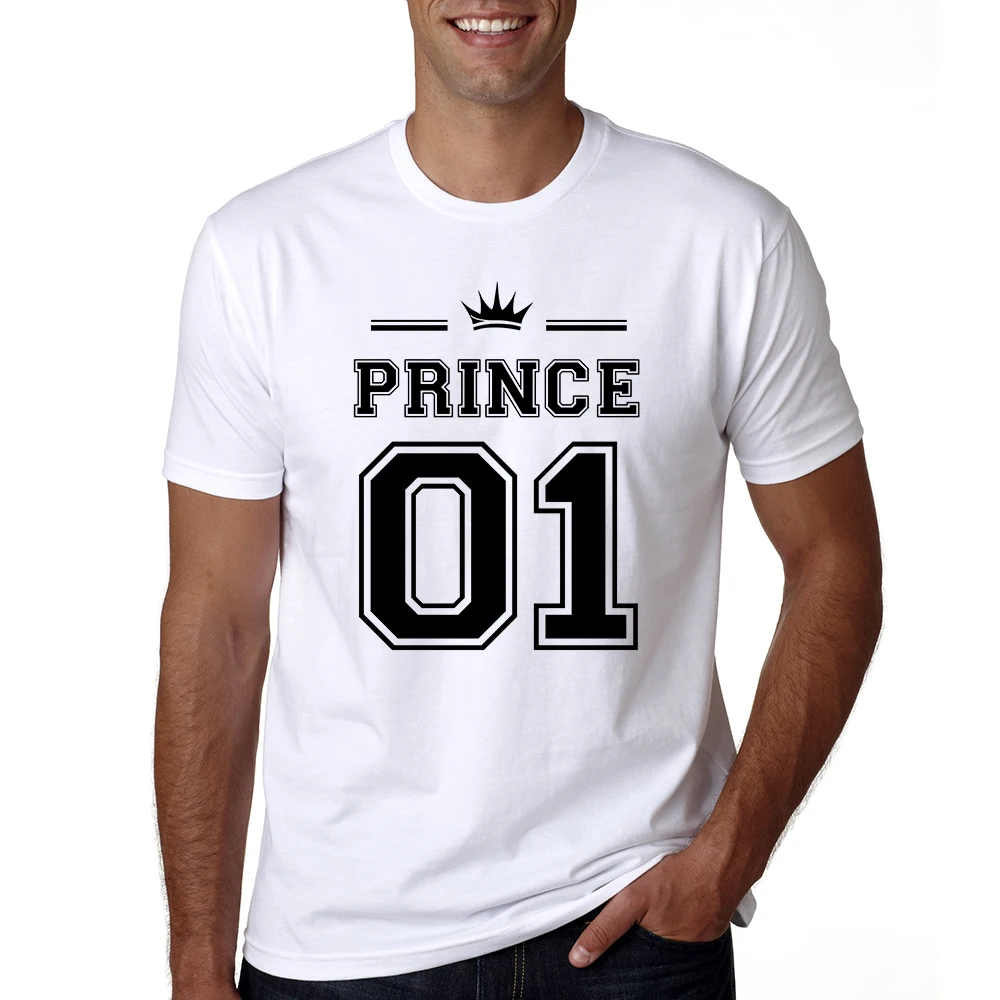 Couple Prince 01 T Shirt Princess 01 Letter Print T-Shirt Women Men Hipster Fashion Tshirt Casual Couple T Shirt for Lover
