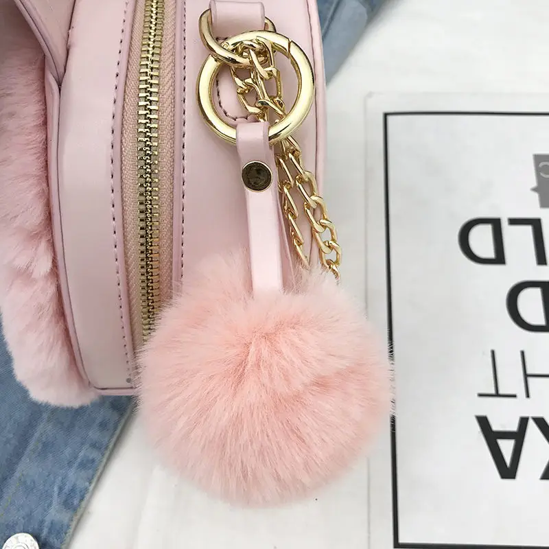 Для женщин зима искусственного меха сумка модные сумки леди с заячьими ушками