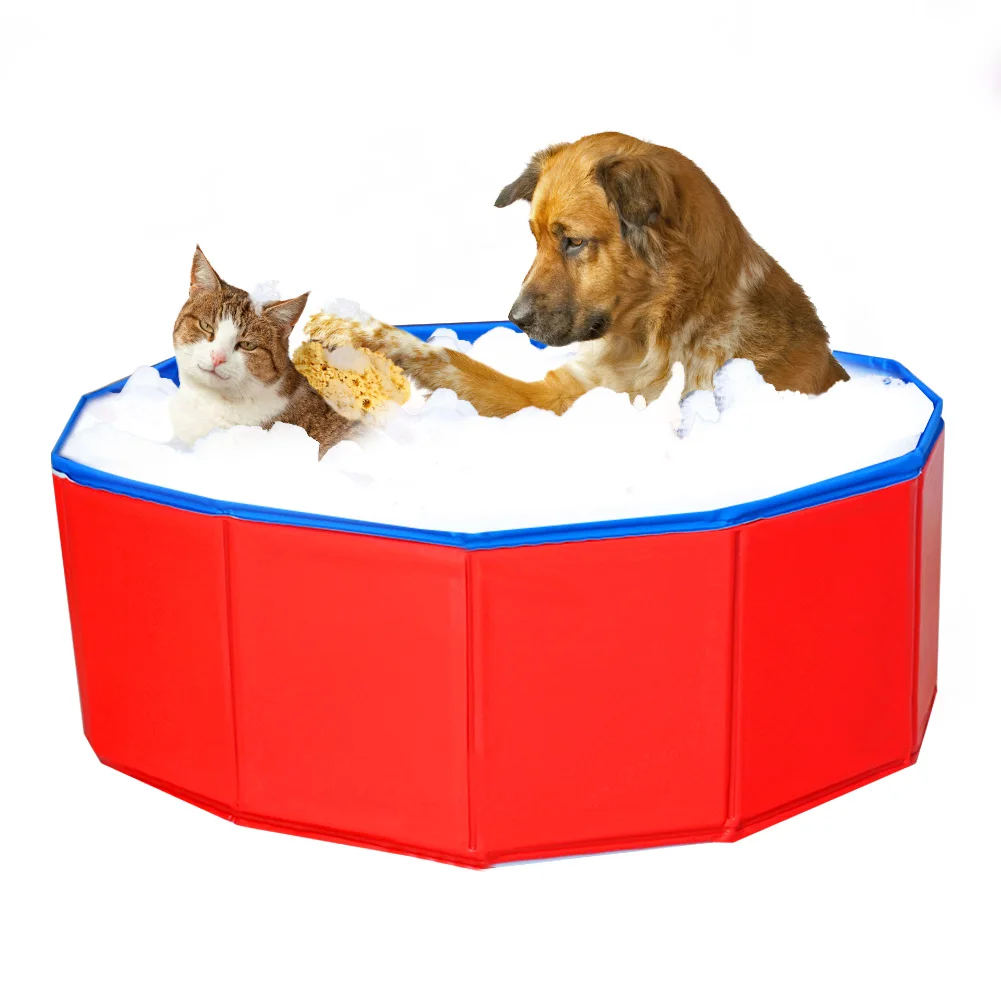 

2018 Pet tub Dog Cat Folding Bathtub PVC Round Swimming Pool Quality Stable And Durable Pet Animals Cat Dog Supplies Z20