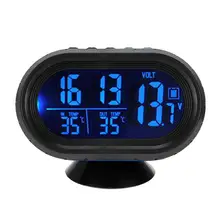 New 3 in 1 Digital LED Electronic Clock Time Thermometer Voltmeter for 12V Car Thermometer Luminous