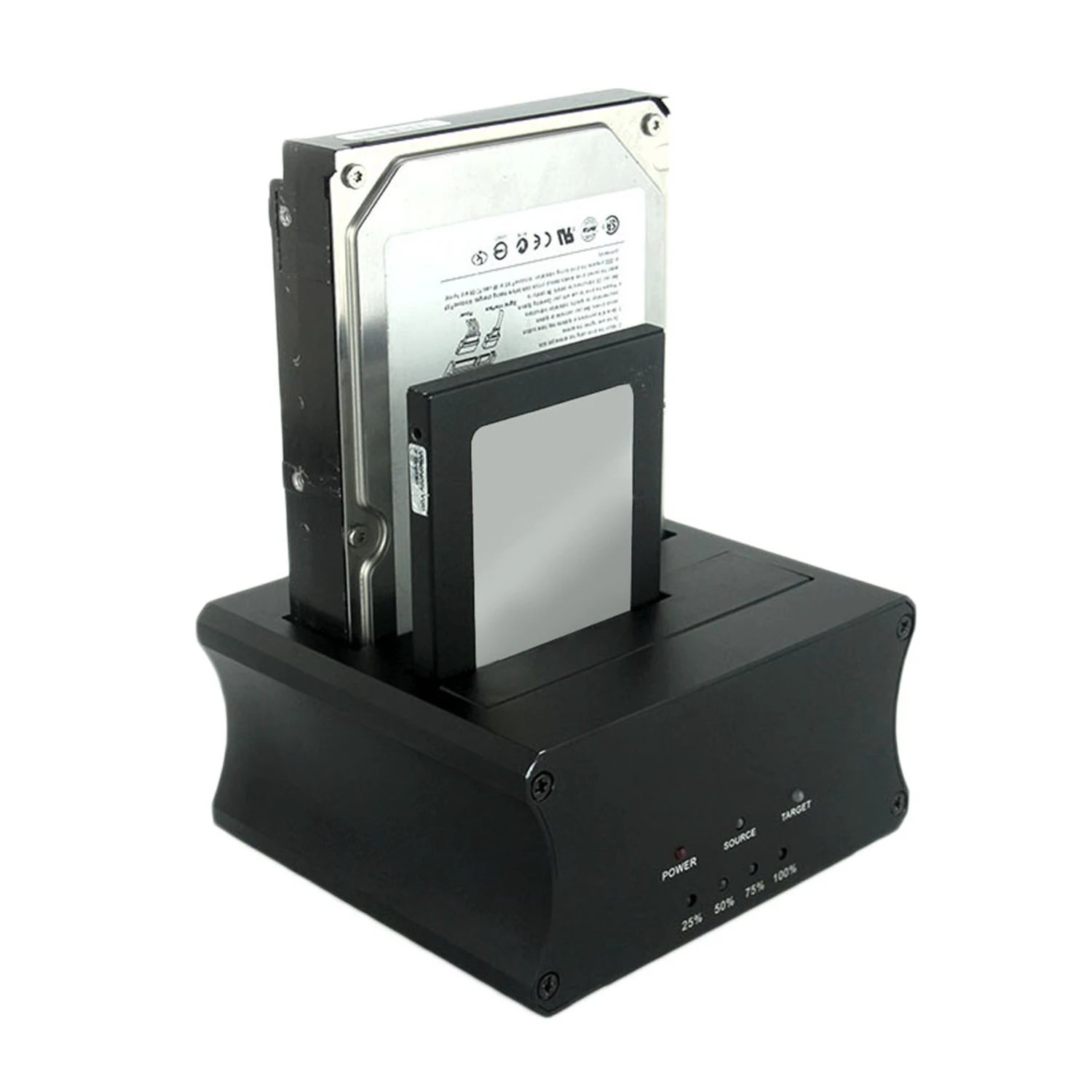  Base de disco duro de aluminio USB3.0 de doble disco para 25 35 pulgadas Hdd/Ssd con función de cop