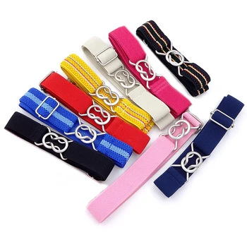 

New 1PC Adjustable Strip Wide Exquesite Waist Belt For Boys Girls Solid Party Elastic Leisure Children Kids Candy Color Belts