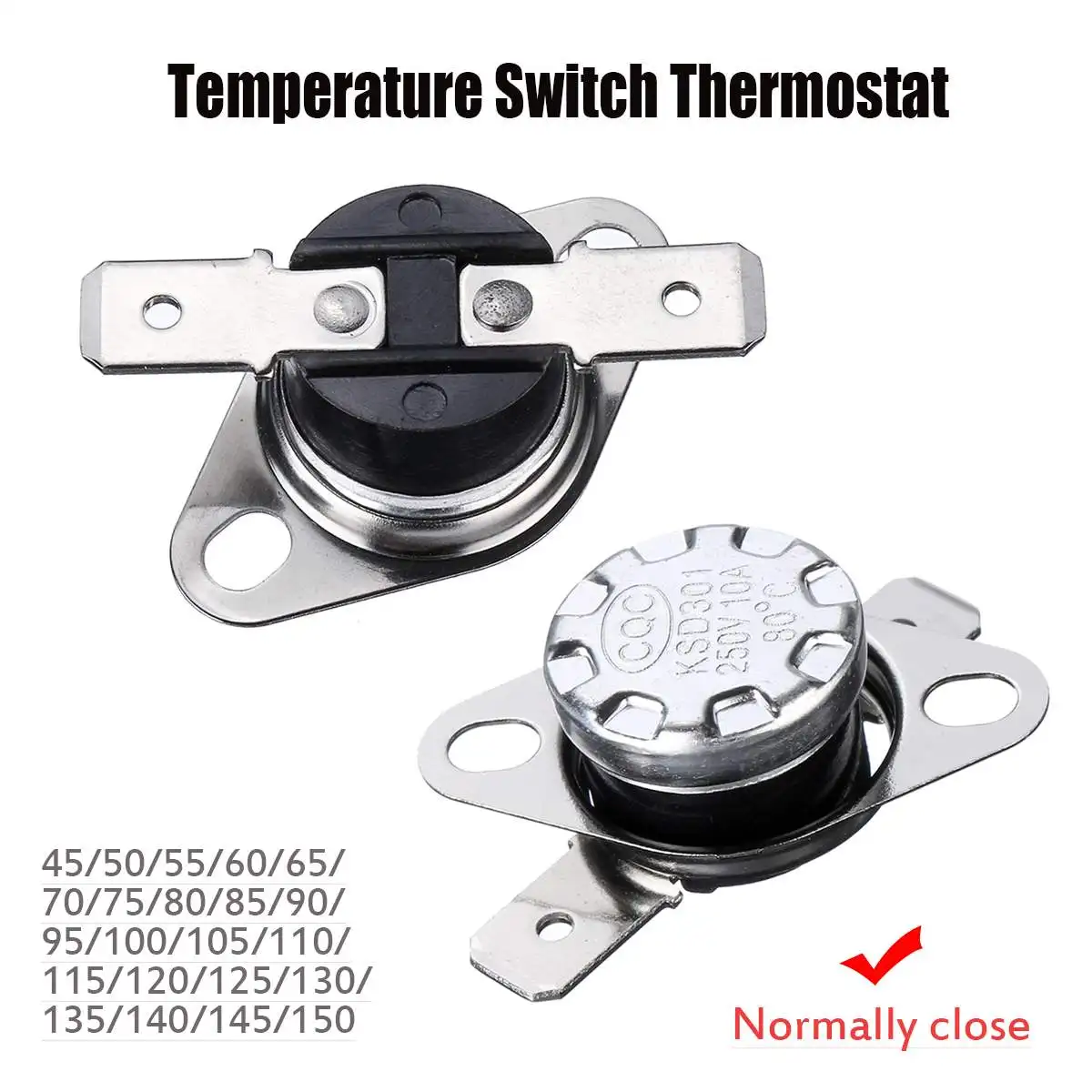 Temperatura interruttore normalmente aperto 95 ° C 250v 10a INTERRUTTORE TERMICO BIMETALLICO