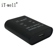 IT-well USB 2,0 концентратор 2 порта концентратор ручной коммутатор адаптер Коробка на сканер Stampante 2 компьютера поделиться принтером IT-202MU