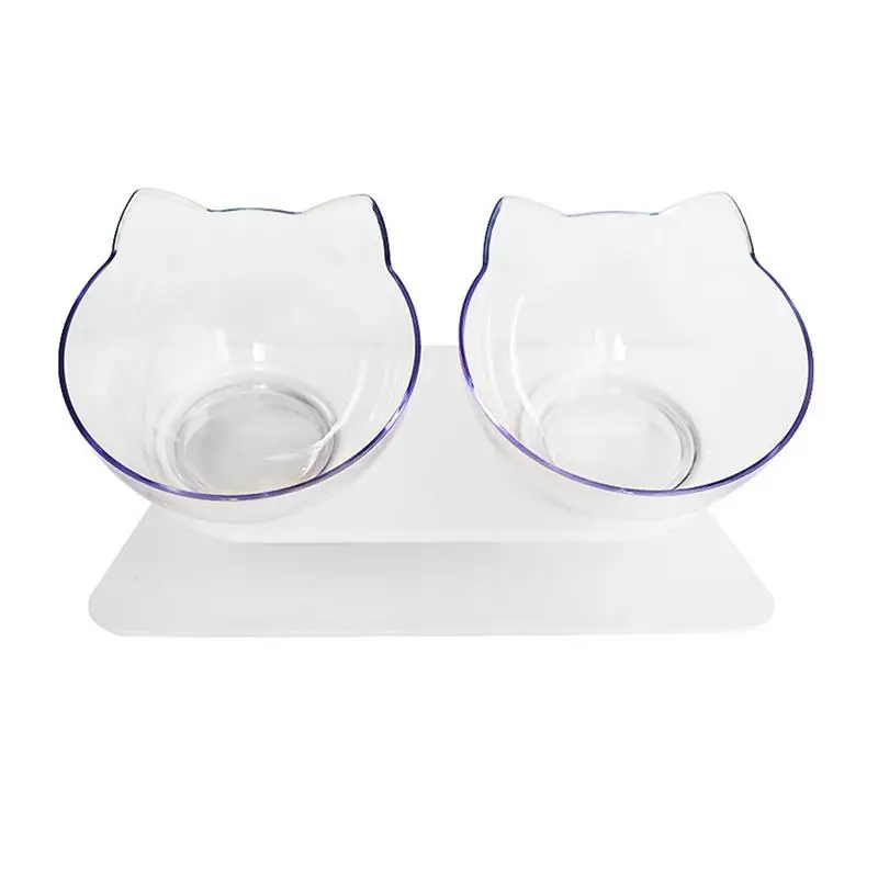 Креативные противоскользящие двойные миски с приподнятой подставкой, миска для еды и воды для домашних животных, идеально подходит для кошек и маленьких собак