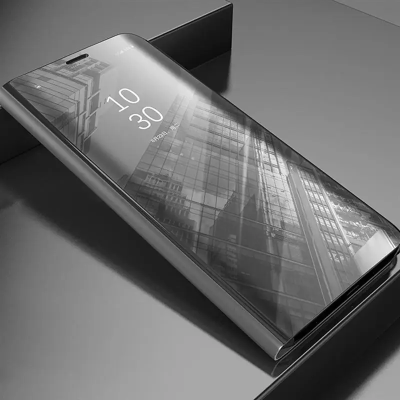 Полупрозрачный вид на окно передняя крышка зеркального экрана флип Смарт стойка