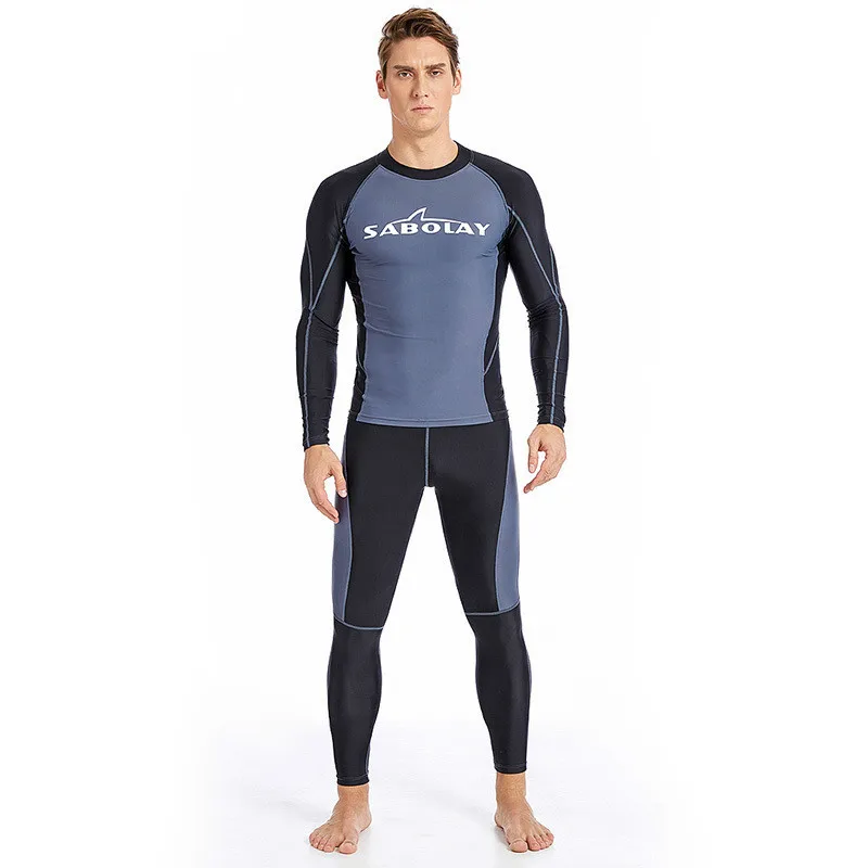 

Mens Sports Suits Outdoor Movement Tight Kitesurfing Wetsuit Long-Sleeve Split Swimsuit Male Surf Diving Snorkeling