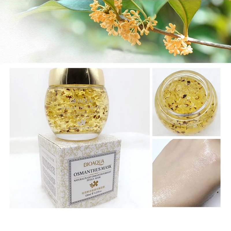 Tanie BIOAQUA maska do spania płatki róż Osmanthus maska głęboko oczyszczający nawilżający wybielanie zmniejszyć porów snu maska do twarzy
