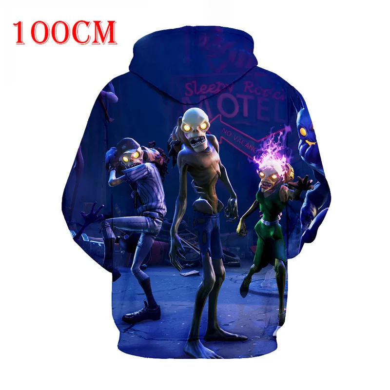 100cm-150cm Children Fleece Battle Royale Game 3D Printed Hoodies Streetwear Hip Hop Warm Hooded Men Hoodie FORTNITER for Kids