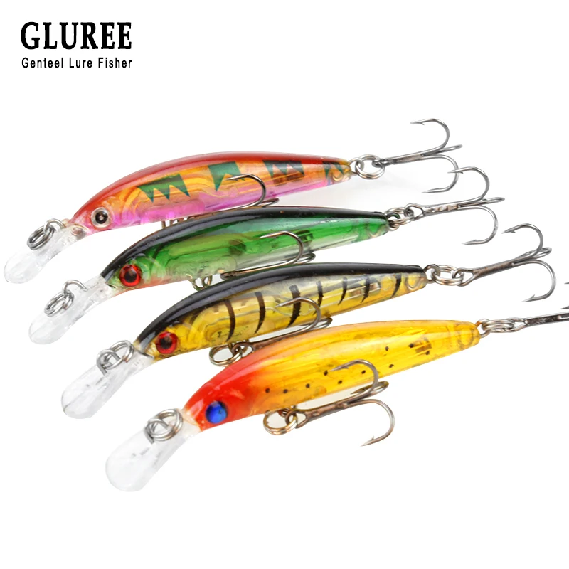 

GLUREE 4Pcs/Lot Fishing Lures Minnow Hard Baits 7cm 4g Artificial Bait Floating Swimbait Carp Fishing Tackles Wobblers Crankbait