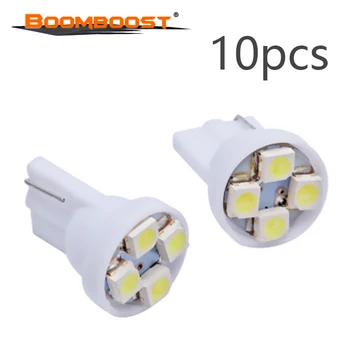 

hot!! 10pcs T10 4SMD Turn Signal Lamps White 1210 3528 DC12v W5W 4LED Auto License Plate Bulbs car width lamp