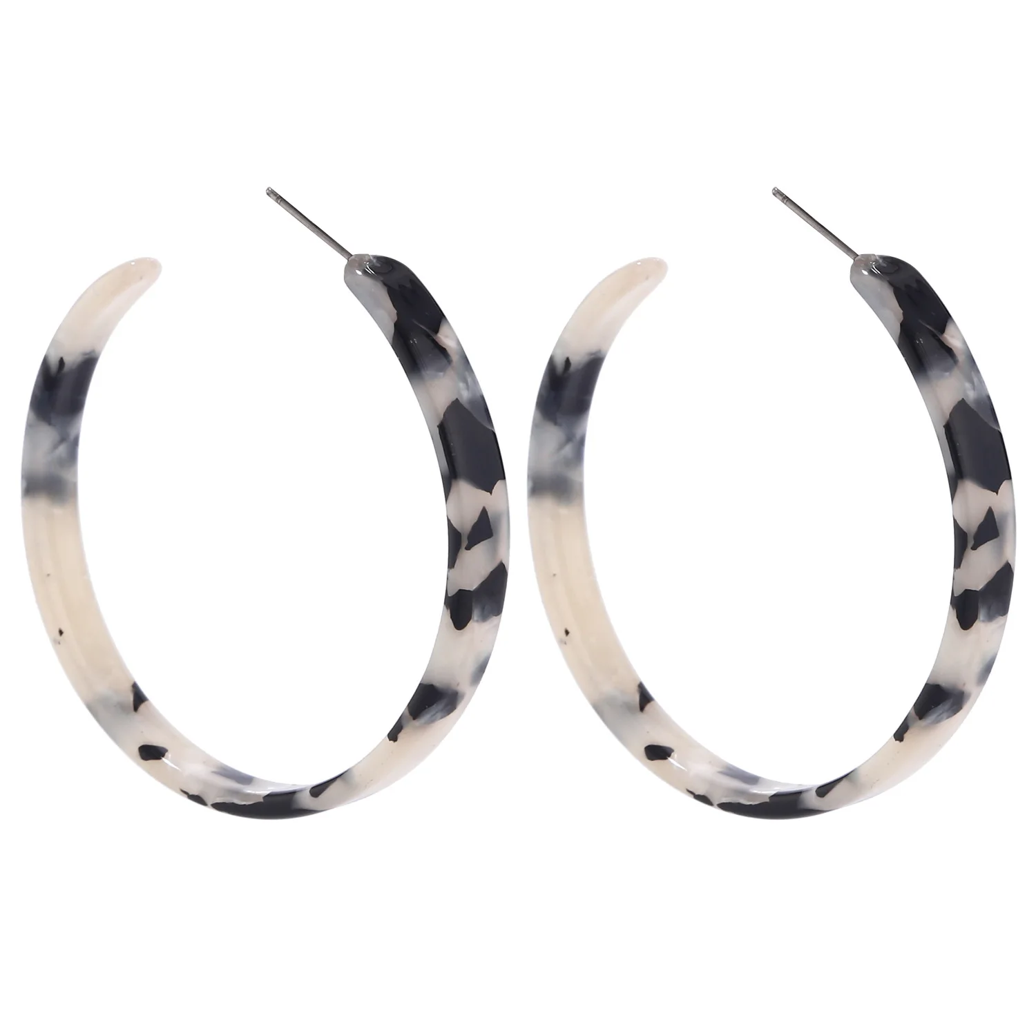 

Eran Fashions Acetate Hoop Earrings for Women Tortoise Multi Black