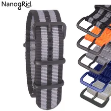 Роскошный Повседневный нейлоновый ремешок для часов NATO ремешок для наручных часов 18 мм 20 мм 22 мм 24 мм полосатый Радужный холст сменный ремешок для часов