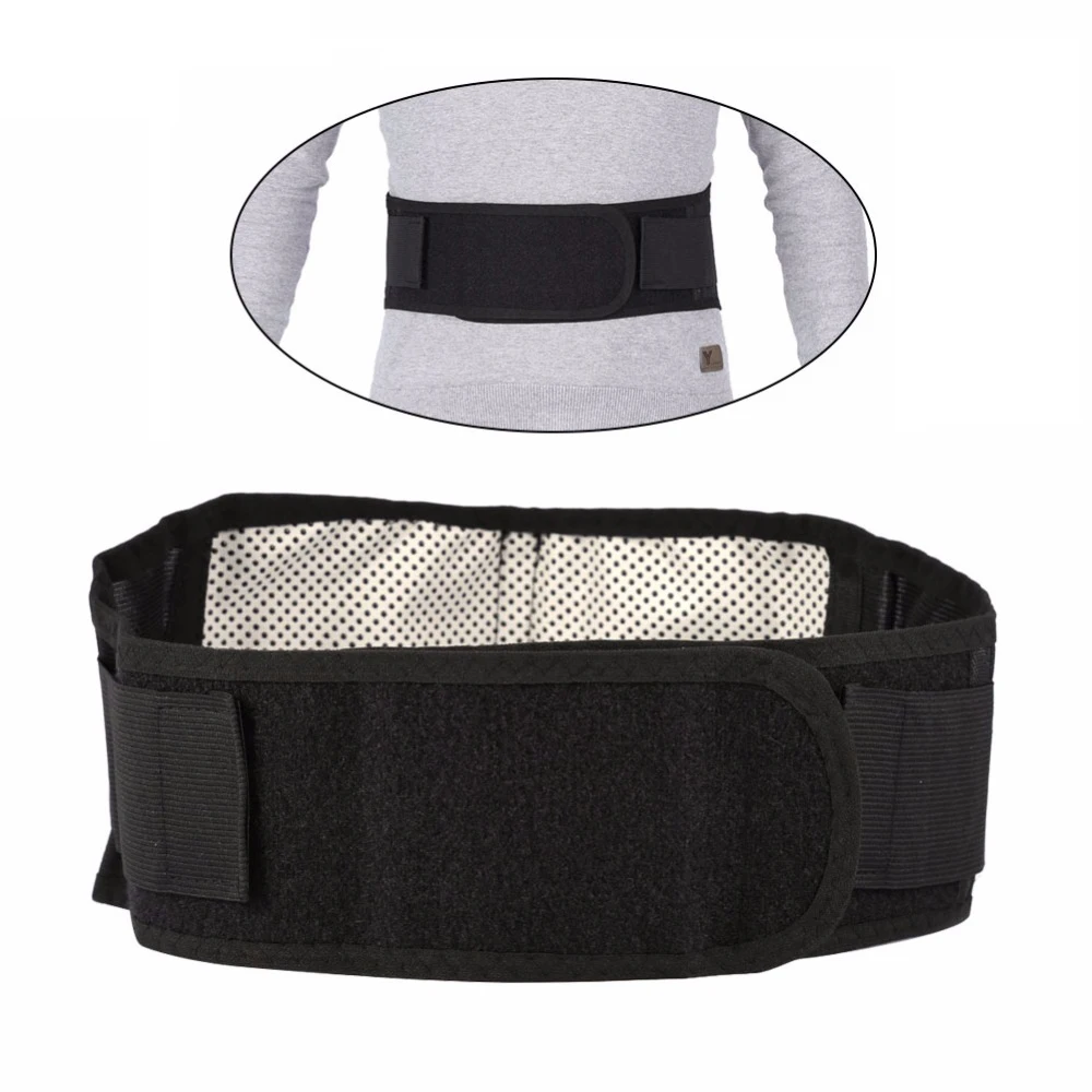 

Tourmaline Self-Heating Waist Lumbar Brace Belt Magnetic Therapy Black Waist Massager Lumbar Lower Back Support Belt