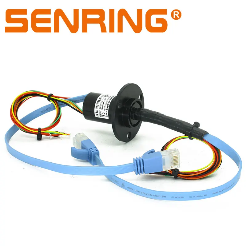 #^Special Price RJ45 Ethernet connector 1channel 1000BaseT 6 circuits 2A+2 circuits 5A ethernet slip ring with OD 22mm