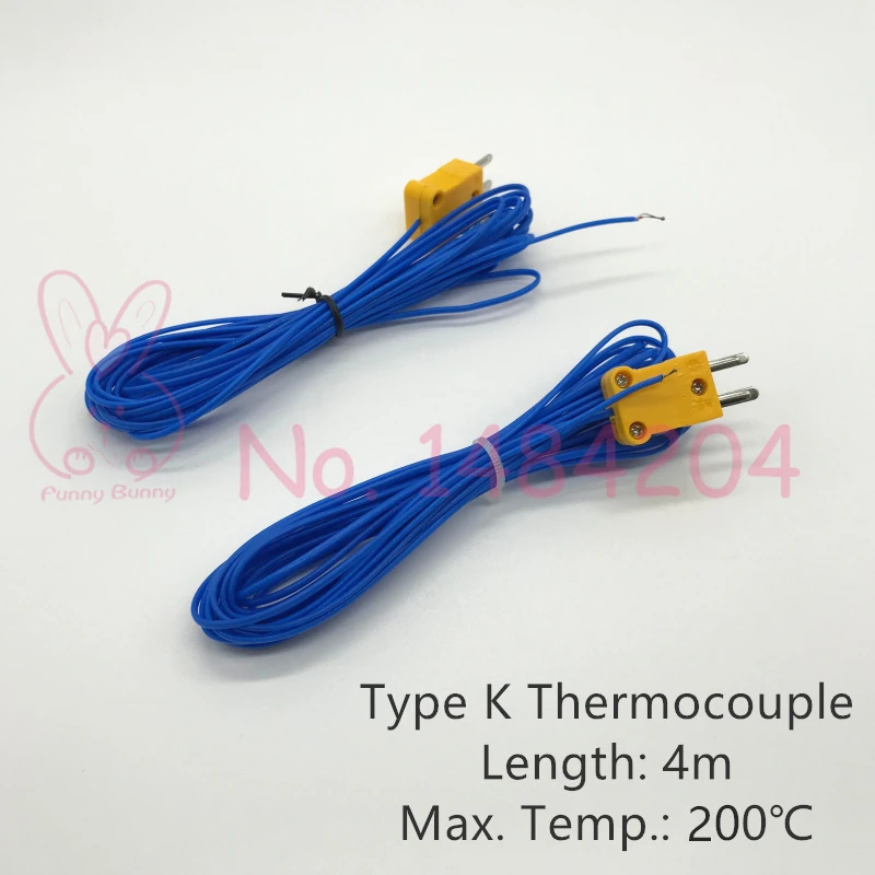 

TYPE K Thermocouple -50~200 Degree 4 Meter Fork Terminal Teflon Wire 4m Temperature Sensor for Digital Thermometer Probe
