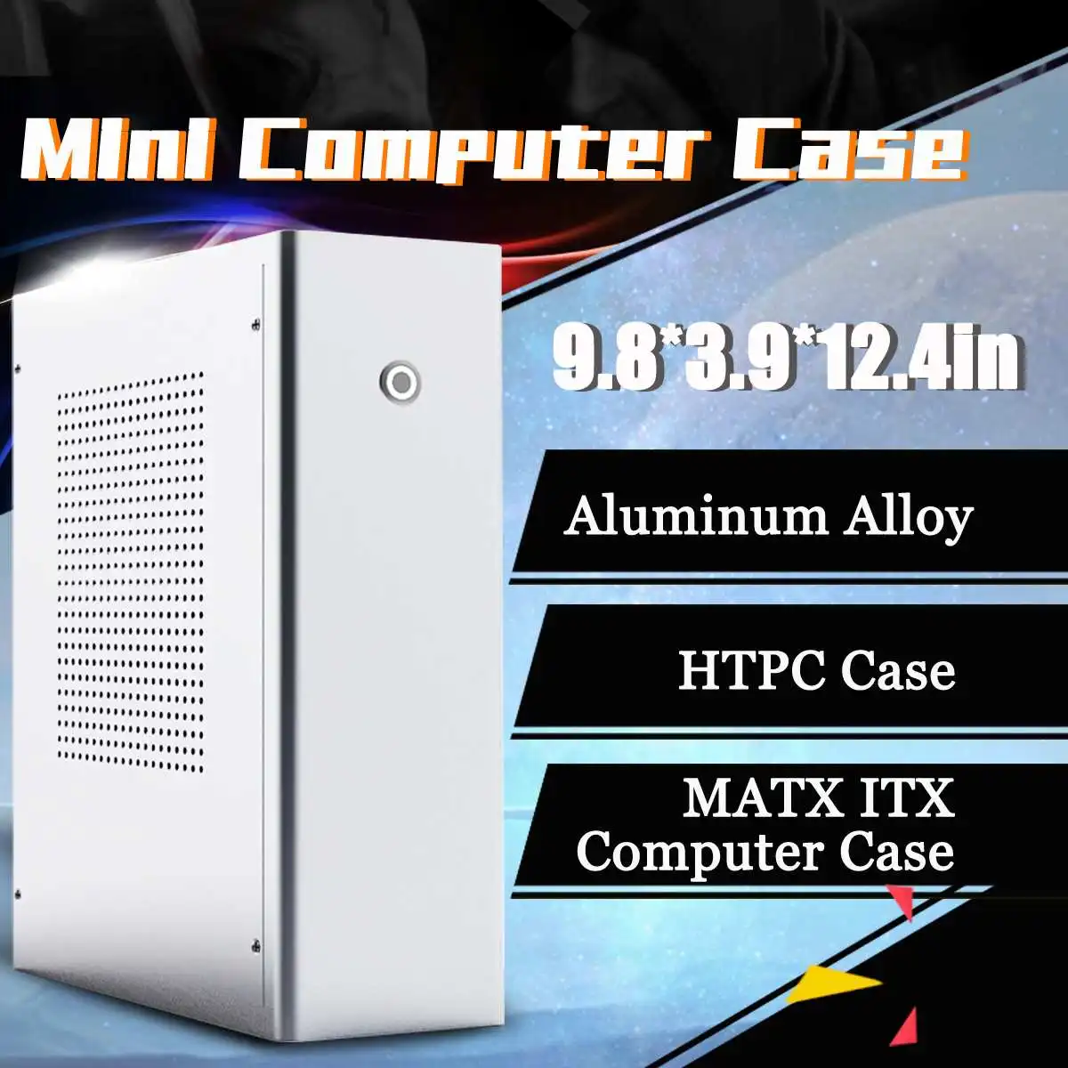 

S SKYEE M1 Aluminum Alloy mATX ITX Computer Case HTPC Case Support 1U Flex Power Supply 250x100x315mm Super Thin Body Design