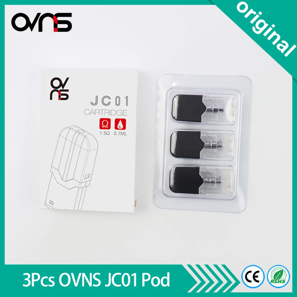 

3pcs Original OVNS JC01 Pod Cartridge 0.7ml Capacity 1.5ohm CBD Tank Replacement Pod For OVNS JC01 Pod Vape Kit