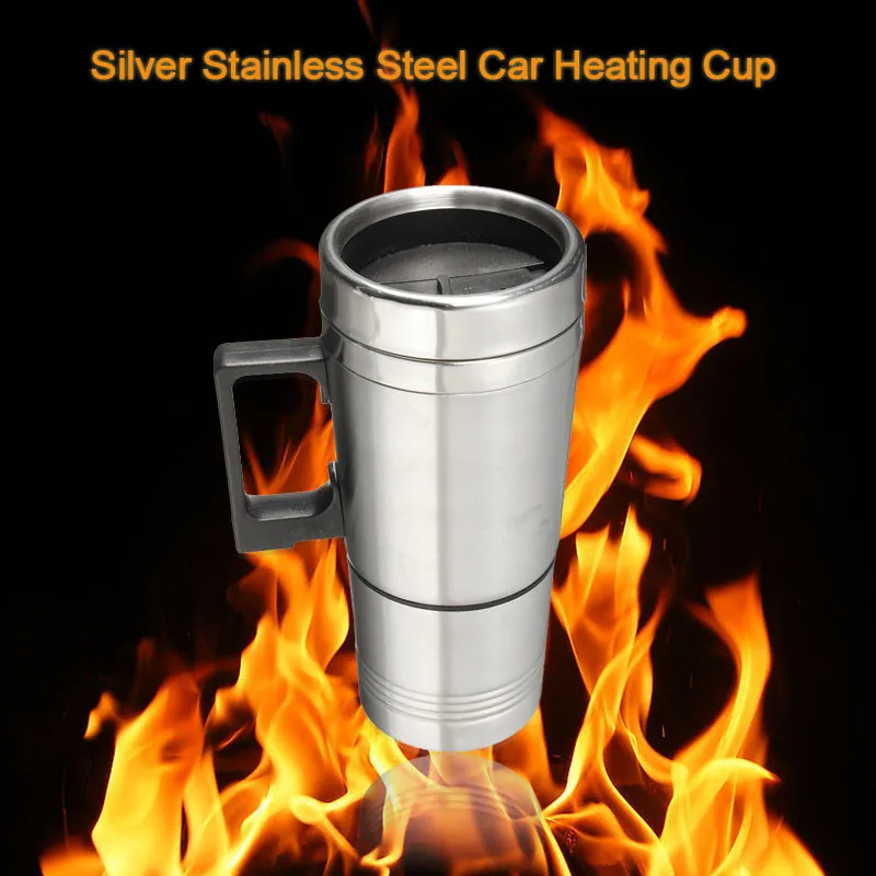 12 В 300 мл серебро Нержавеющая сталь чашки автомобиля Электрический подогреваемый кружка для термос тип нагрева горячий напиток чашки
