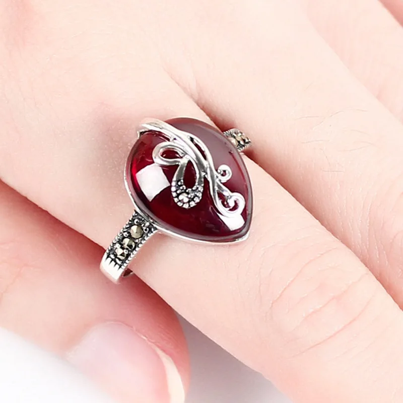 

2019 Women Rings Fashion Anel Rings Anillos S925 Pure Ring Sterling Resto Ancient Ways Is The Corundum Female R1 Thai