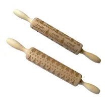 Рождество тисненая скалка для выпечки печенье, бисквитный торт миксер для теста с гравировкой ролик деревянная резная палочка Рождественская елка Кухня инструменты