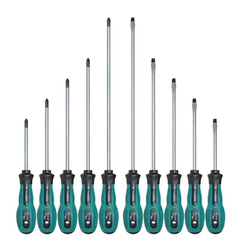

Multifunctional 10 in 1 Magnetic Insulated Screwdriver PP Handle Wand Electrician Screwdriver Slotted screwdriver bit set