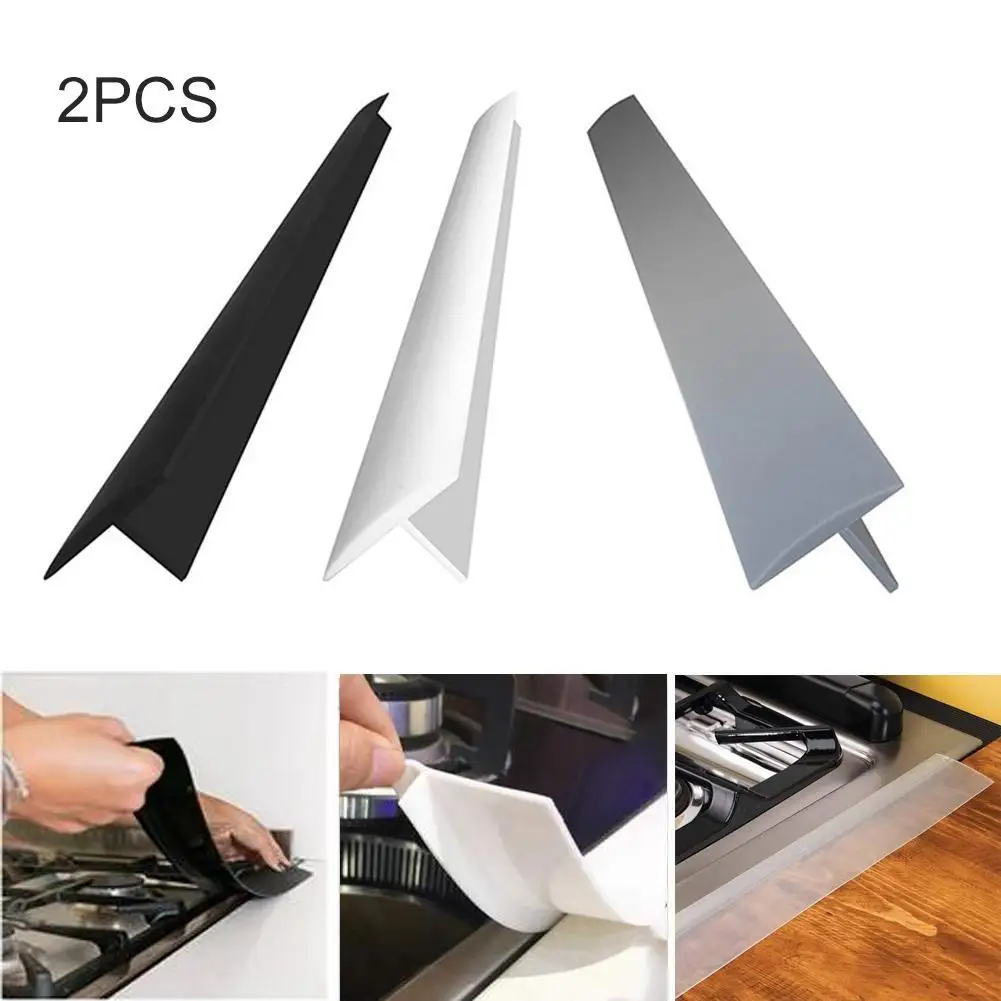 

2pcs/set Silicone Stove Counter Gap Cover Oven Guard Spill Seal Filler Kitchen Supply Resistant Mat Oil Dust Water Seal