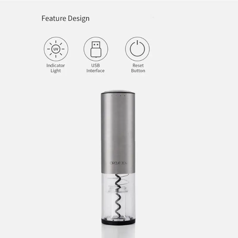 

Xiaomi Circle Joy Automatic Electric Wine Opener Mijia USB Rechargeable Corkscrew Red Wine Bottle Opener Kit From Youpin