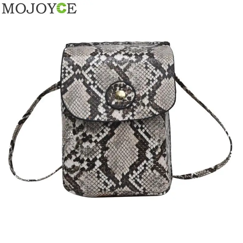 

Women Bag Vintage Serpentine Crossbody Shoulder Bag High Quality PU Leather Phone Pouch Fashion Snake Skin Messenger Bags