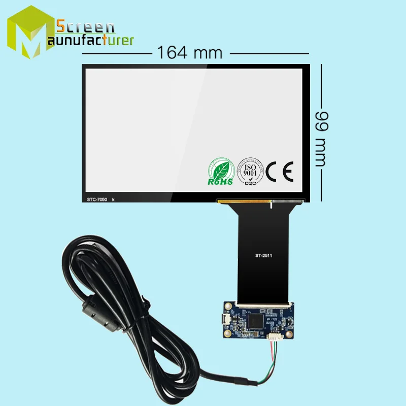 Емкостный 7-дюймовый сенсорный экран 164*99 + USB PNP плата драйвера Бесплатный